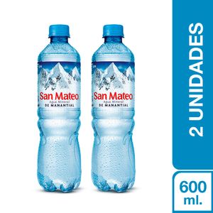 Agua Mineral San Mateo Sin Gas 600 ml x 2 unidades