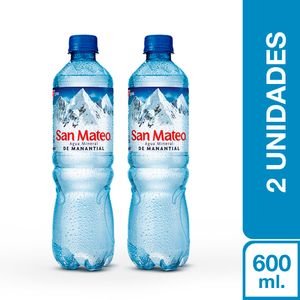 Agua Mineral San Mateo Con Gas 600 ml x 2 unidades