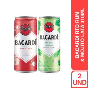 Bacardi Rum & Cola Lata 310ml + Bacardi Mojito Lata 310ml
