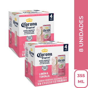(2) Corona Tropical Toronja 355ml x4