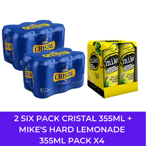 2 Cristal Lata (355ml) Pack x 6 + Mike's Hard Lemonade (350ml) Pack x 4