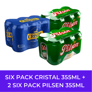 Cristal Lata 355 Pack x 6 + 2 Pilsen Lata 355ml Pack x 6