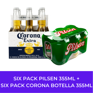 Pilsen Lata 355 6 Pack + Corona Botella 355ml 6 Pack