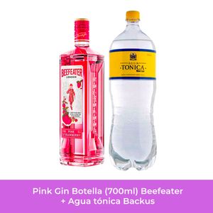 Pink Gin 700ml Beefeater + Agua Tónica Backus 2lt