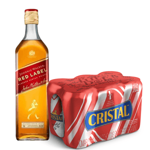 Cristal Lata Edición Federación (355ml) Pack x 6 + Johnnie Walker Red Label 750ml
